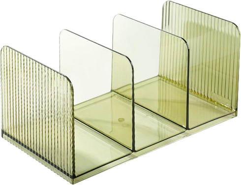 Ekoama 3 Acrylic Book End for Shelves Compartments Bookend Desk Books Stopper Magazine Stand Space Saving Desktop