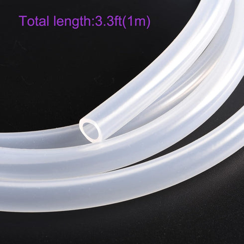 DMiotech 1/4" ID 3/8" OD 3.3 Feet Clear Silicone Tube, Industrial Tubing for Water Air Pump