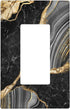 Black Gold Marble Single Gang Rocker Light Switch Plate Cover, Decorative Wall Plate for Home, Bedroom, Kitchen