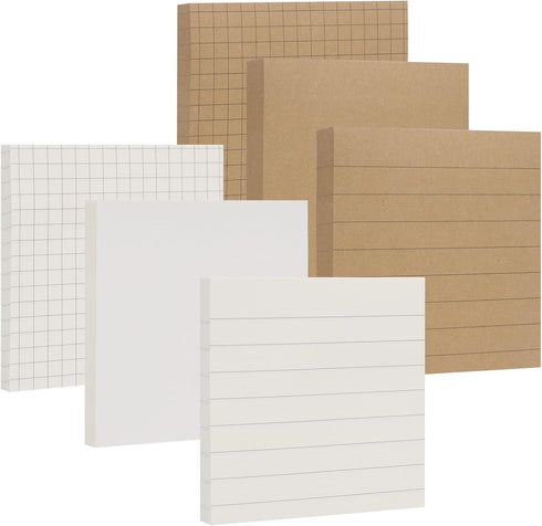 NatureTouch Sticky Notes, 6 Packs, 3 x 3 Inches Adhesive Self-Stick Notes, Multiple Designs for Reminders
