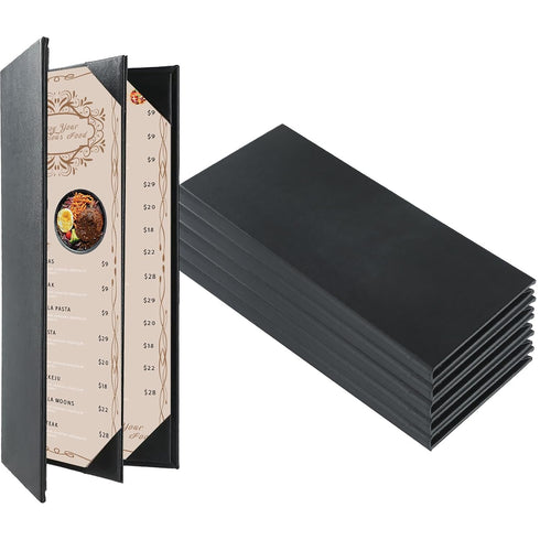 Restaurant Menu Covers Holders 4.25" x 11" | Pack of 5 Synthetic