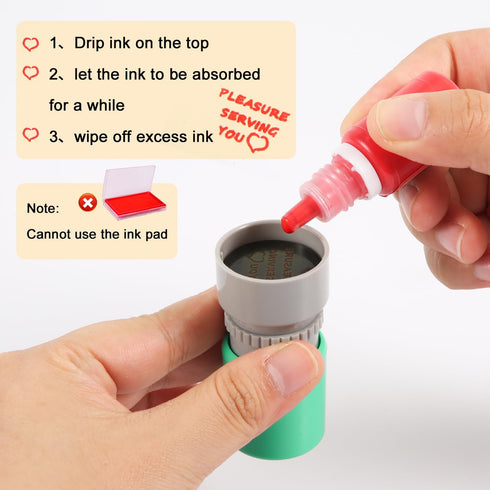PEUTIER 3pcs Pleasure Serving You Stamps, Server Stamps for Checks Stationery Stamp Self Ink Stamp for Service Work