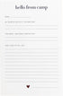 Sugar Paper Camp Notes Set, 12 Prompted Notes with Envelopes, 6.25" x 2" x 5" Storage Box with Dividers for Camp Letters