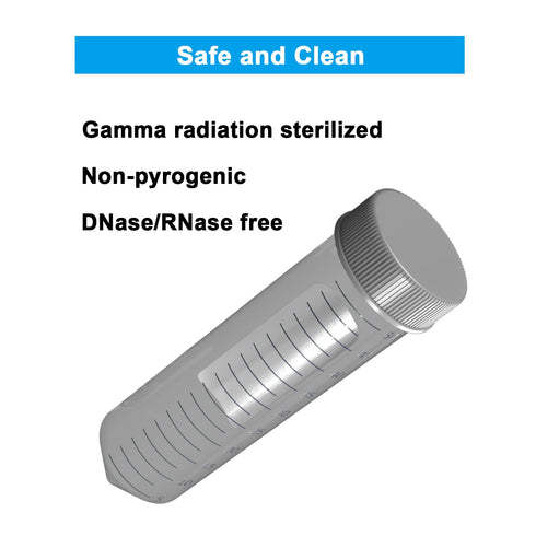 ONiLAB 50mL Conical Centrifuge Tubes, 25pcs Plastic Test Tubes with Leakproof Screw Caps, Sterilized