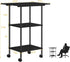 Black Printer Stand with Storage, 3 Tier Rolling Cart with Wheels, Large Printer Table for Home Office