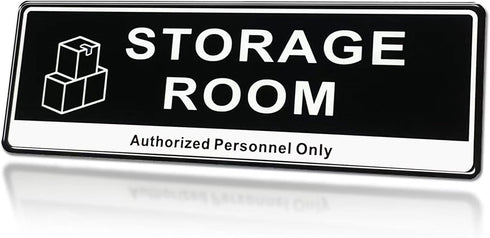 RAMIEYOO Acrylic Door Sign, Authorized Personnel Only, Black and White - 9"x 3" (Storage Room)
