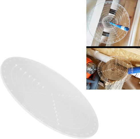 Round Center Finder with Clear Scales, Acrylic DIY Woodworking Circle Gauge (Small, 20cm Diameter)