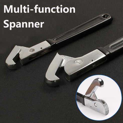 Mini Adjustable Plumbing Wrench, 4 Inch, Multi-Shape Adaptation Hand Tool, Black