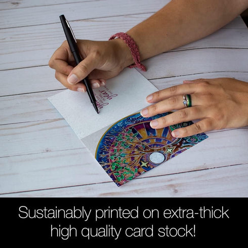 Tree-Free Greetings Winter Solstice Greeting Cards, 12 Cards + White Envelopes, 100% Recycled Paper, 4 x 6