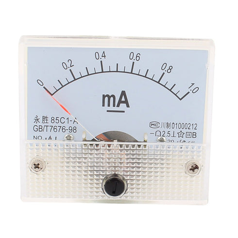 uxcell Analog Current Panel Meter 0-1mA 0.05A Scale 85C1 Ammeter for Automotive Circuit Testing, Pack of 1