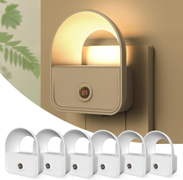 YRWXZYO 6 Pack Night Light Plug in, LED Nightlights with Smart Dusk to
