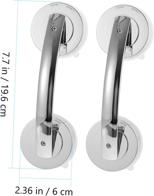 2 Mikikit Pcs Door Handle Suction Cup Shower Grab Bars for Seniors Window Pulls Easy to Install for Bathroom Hotel