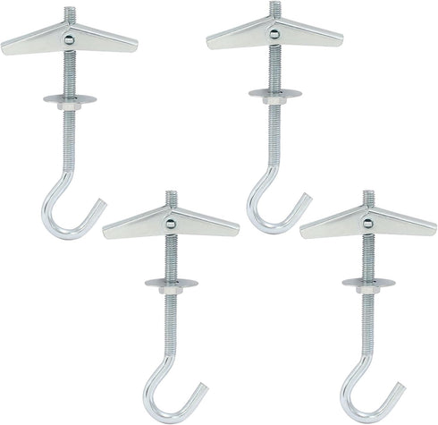 Hordion 4 Packs Heavy Duty Plasterboard Ceiling Hooks, Spring Toggle Wing Bolts Hanger for Hanging Plants