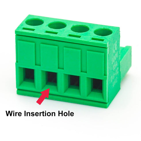 5 Pcs 5.08mm 4 Pin Phoenix Type Connector Green PCB Screw Terminal Block 4 Pole, 5PCS