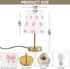 Kcldeci Bedside Table Lamp for Bedroom, Pink Bows Pink Dot Farmhouse Desk Lamps for Nightstand with Fabric Shade