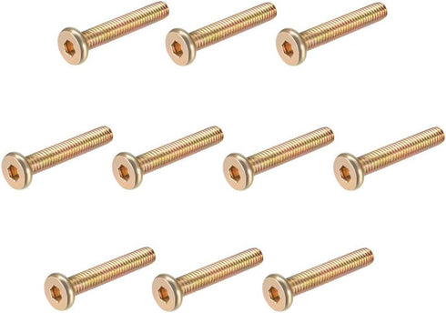 uxcell M6x35mm Furniture Screw, Hex Socket Machine Screws, Zinc Plated Fasteners, 10Pcs