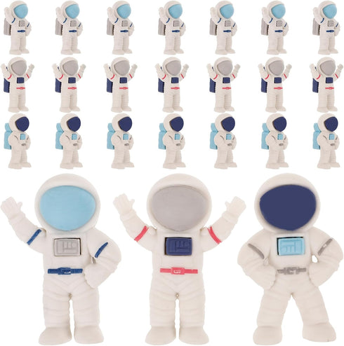 NUOBESTY 24Pcs Mini Space Erasers, Cute Pencil Erasers, Spaceman Shaped 3D Cartoon Astronaut Erasers for Classroom