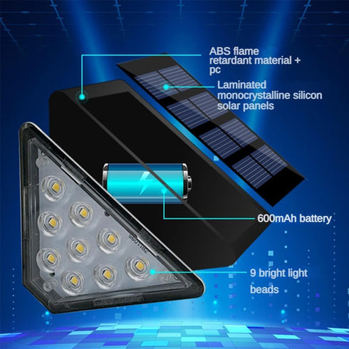 4 Pack Solar Step Lights, IP67 Outdoor Waterproof LED Triangle Lights for Garden Yard Patio, Porch, Front Door,