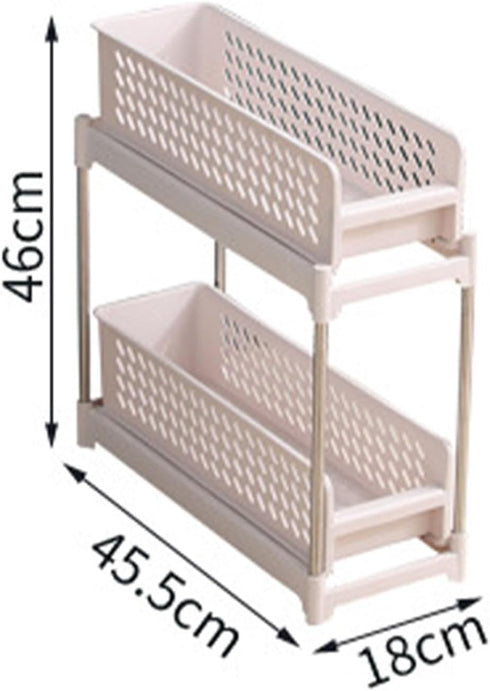 NOENNULL Rolling Cart Storage Trolley Cart Slide Out Rolling Utility Cart Shelf Rack on Wheels Multi-purpose Shelving