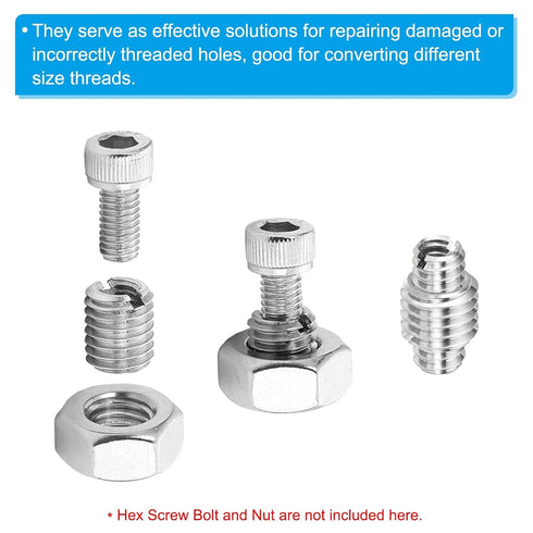 PATIKIL Thread Adapters Sleeve Reducing Nut, 10 Pcs M10*1.5 Male to M8*1.25 Female Repairing Insert Nut Screw Reducer.