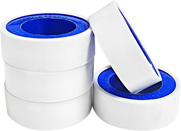 POCKET PANDA 5 Rolls Teflon Tape 1/2Inch, Plumbing Tape, Sealant Tape, 1/2" x 394" White