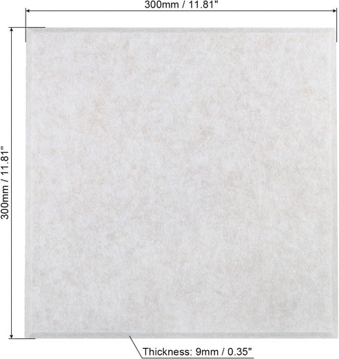 PATIKIL Felt Board Tiles, 6 Pack Beige Self Adhesive Square Wall Cork Pin Bulletin Board with Push Pins for Home Office