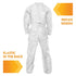KleenGuard A20 Elastic Wrist and Ankle Coverall, Large, White (37716), REFLEX Design, Zip Front