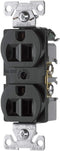 Eaton BR15BK 15-Amp 125-volt Commercial Grade Straight Blade Duplex Receptacle, Black