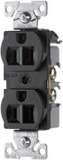 Eaton BR15BK 15-Amp 125-volt Commercial Grade Straight Blade Duplex Receptacle, Black