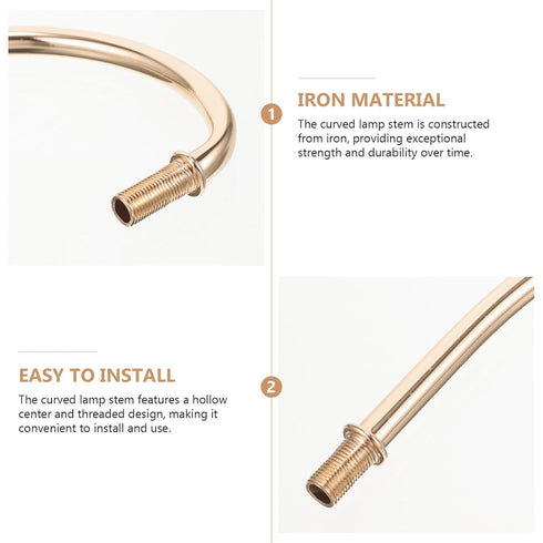 Curved Metal Lamp Rod - Ideal for DIY Lighting Projects