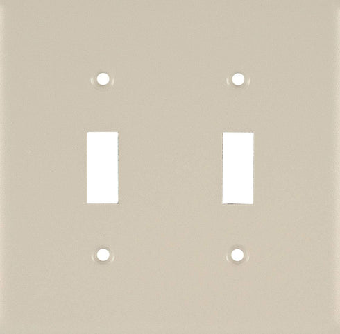 Power Gear Double Toggle Switch Wallplate - Unbreakable Nylon Light Switch Plate Replacement, Ivory