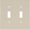 Power Gear Double Toggle Switch Wallplate - Unbreakable Nylon Light Switch Plate Replacement, Ivory