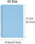 Yansanido Spiral Notebook, 3 Pcs A5, Thick Plastic Hardcover, 80 Sheets - 160 Pages, 3 Color Journals for Study