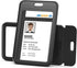 JINEASY 10 Pack Black Vertical ID Badge Holder - Hard Plastic Sliding ID Card Case Protector for Office, School