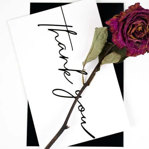 4x6 inch, 100 Pack 4 AZAZA Black Thank You Cards with Envelopes Bulk Thank You Notes Minimalistic Designs, Funeral