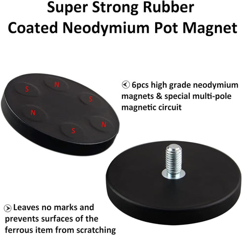 LycoGear 65mm 1 inch Industrial Strength Metal Alloy Dual Diameter Round Heavy-Duty Magnetic Base with Size B AMPS Ball