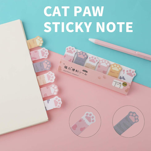cobee 360 Sheets Cute Animals Sticker Bookmarks, 3 Packs Cat Paw Memo Pad, Sticky Notes & Page Markers