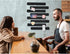 Vuzvuv 8Pcs Black Cork Board Bar Strips with 50 Pushpins & Sticky Notes, Self-Adhesive Bulletin Board Strips