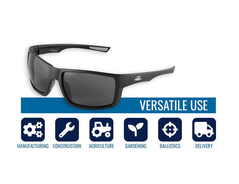 Bullhead Safety Eyewear BH2663AF - Matte Black Frame, Smoke Anti-Fog Lens, Gray Tpr Nose Piece