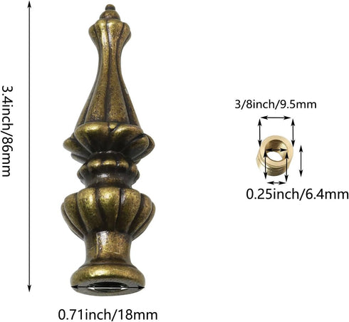 YHXiXi 3.43 0.98 inches Antique Brass Metal Lampshade Top Cover Solid Decorative Bronze Lampshade Knob for Floor Lamp