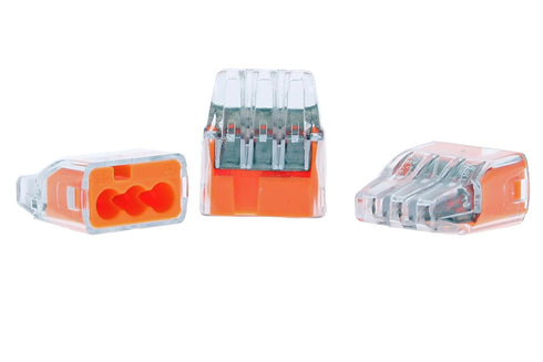 IDEAL Electrical 30-1033P Orange in-Sure Push-in 3-Port Connectors, 100-Pack