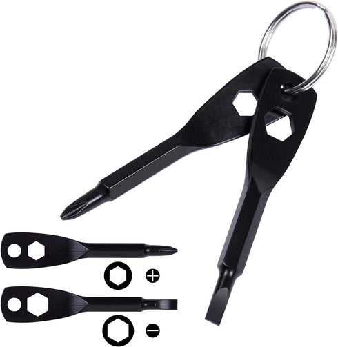 Portable Keychain Screwdriver, Wisdompro 4-in-1 Multifunction Repair Tool Pocket Set with Phillips, Slotted, Hex Wrench