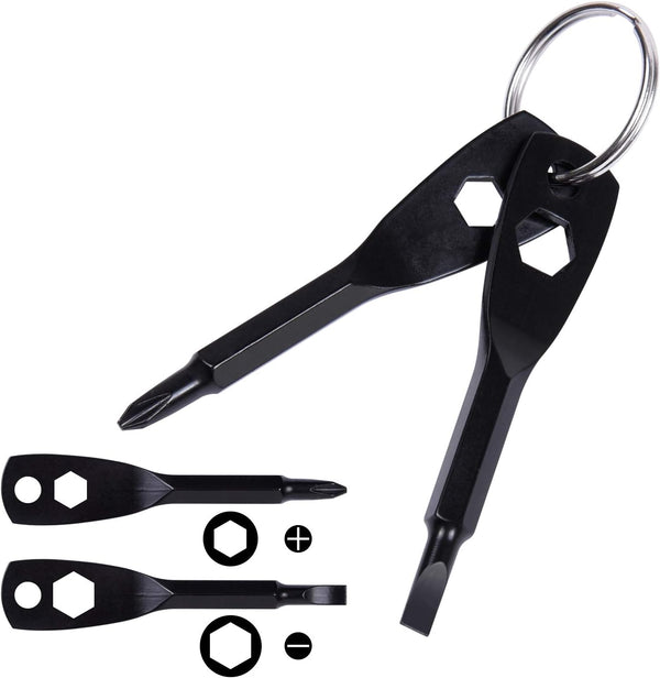 Portable Keychain Screwdriver, Wisdompro 4-in-1 Multifunction Repair Tool Pocket Set with Phillips, Slotted, Hex Wrench