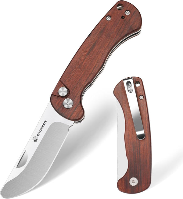 Kids Pocket Knife HEDGE-C01 Wooden Non-slip Handle Trainer Pocket Knife with Safety