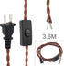 RTNLIT 11.8Ft Twisted Cloth Covered Lamp Cord, 18-Gauge Fabric Electrical Cord with Switch