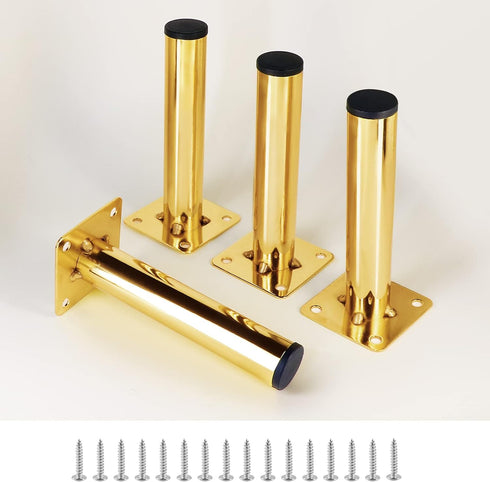 Masendelk Gold Furniture Legs 5 Inch / 130mm, 4pcs Modern Sofa Legs Cabinet