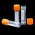 100 Pieces 2ml Plastic Graduated Vial Tube with Screw Caps, Test Tubes Small Test Sample Vial Storage Container for Lab (Orange)