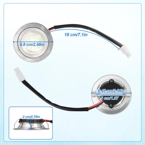 BTFO 2pcs Bulbs, 12V 1.5W 68mm Bulbs 6500K Closet Range Hood Light DC LED Range Hood Appliance Replacement Light