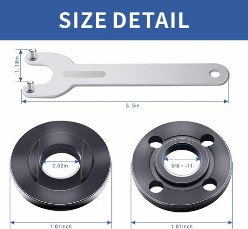 7PCS Angle Grinder Nut Angle Grinder Wrench Kit 5/8-11 Flange Metal Lock Nut for Compatible with Dewalt Milwaukee Makita193465-4 Metabo Bosch Ryobi Black Decker 4.5" 5" Grinder Parts by Fyjbnh