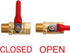 2 PCS Lead-Free Brass Mini Ball Valve Shut Off Switch, 1/4" NPT Male x 1/4" NPT Female Pipe Fittings